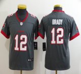 Youth Nike Tampa Bay Buccaneers #12 Tom Brady gray Color Rush Limited jersey-BD