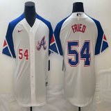 Nike Anaheim Angels #54 Max Fried white blue majestic baseball city version 02
