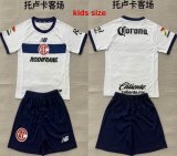 2026-2027 Toluca club white navy kids soccer jerseys away