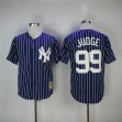 New York Yankees #99 Aaron Judge throwback 1973 blue baseball jersey New York Yankees #99 Aaron Judge throwback 1973 blue baseball jersey