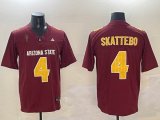 Arizona State #4 Cam Skattebo red college football jerseys-BD