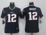 Women New England Patriots #12 Tom Brady Nike blue Color Rush Limited Jerseys