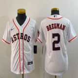 Youth Nike Houston Astros #2 Alex Bregman white Flexbase Authentic Collection Jersey-BD