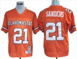 Oklahoma State Cowboys #21 Barry Sanders M&N orange color jersey