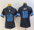 Women Nike Detroit Lions #16 Jared Goff black Color Rush Limited Jersey