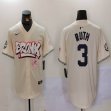 Nike New York Yankees #3 Babe Ruth beige majestic baseball Jersey Joint name 01