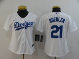 Women Nike Los Angeles Dodgers #21 Walker Buehler white majestic baseball jerseys