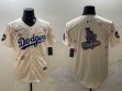 2025 Nike Los Angeles Dodgers blank beige fashion majestic baseball jerseys Sakura plate 03