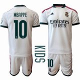 2026-2027 Real Madrid club #10 MBAPPE white kids soccer jerseys home