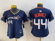 Women Houston Astros #44 Yordan Alvarez blue majestic baseball jerseys Joint name -BD 01