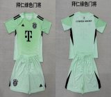 2025-2026 Bayern Munich light green kid goalkeeper soccer jerseys