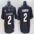 Colorado Buffaloes #2 Shedeur Sanders black With PAC-12 Patch Football Jersey BD 03