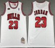 Chicago Bulls #23 Michael Jordan white throwback nba basketball jersey-XD