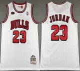 Chicago Bulls #23 Michael Jordan white throwback nba basketball jersey-XD