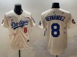 2025 Nike Los Angeles Dodgers #8 Enrique Hernandez beige fashion majestic baseball jerseys Sakura plate