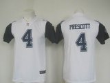 Youth Dallas Cowboys #4 Dak Prescott Nike White Color Rush Limited Jersey