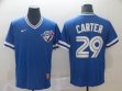 Nike Toronto Blue Jays #29 Joe Carter blue throwback Majestic baseball jerseys