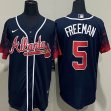 Nike Atlanta Braves #5 Freddie Freeman dark blue new majestic baseball jersey-WL