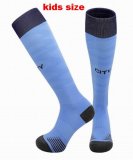 2025-2026 Manchester City club skyblue kid soccer socks home