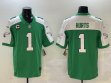 Philadelphia Eagles 1# Jalen Hurts green white Nike Vapor F.U.S.E. Limited Jersey C patch