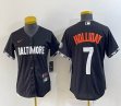 Women Nike Baltimore Orioles #7 Holliday black majestic baseball jersey-BD