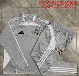 2025-2026 Real Madri Club gray soccer uniforms with Long Trousers B25114