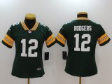 Women Green Bay Packers #12 Aaron Rodgers Nike Green Color Rush Limited Jersey