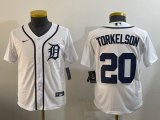 Youth Nike Detroit Tigers #20 Spencer Torkelson white Majestic baseball jerseys