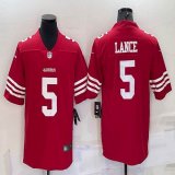 Nike San Francisco 49ers #5 Trey Lance red color Rush Limited Jersey