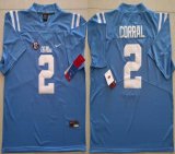 Ole Miss Rebels Matt Corral #2 Corral skyblue College football jersey-LM