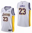 Youth Nike Los Angeles Lakers 23 LeBron James white basketball jersey