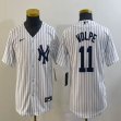 Women Nike New York Yankees #11 Volpe white majestic baseball Jerseys-BD