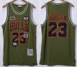 Chicago Bulls #23 Michael Jordan green throwback basketball Jerseys Pilot version -XD