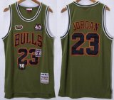 Chicago Bulls #23 Michael Jordan green throwback basketball Jerseys Pilot version -XD