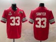 Ohio State Buckeyes #33 Jack Sawyer red college football jerseys with 2025 championship patch