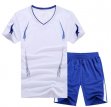 Sportswears Summer Sport Suits Men Hiking Running T-Shirts With Shorts-white blue Sportswears Summer Sport Suits Men Hiking Running T-Shirts With Shorts-white blue