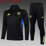 2025-2026 Manchester United club black soccer uniforms with Long Trousers B2538.jpg