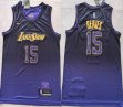 Nike Los Angeles Lakers #15 Austin Reaves purple NBA Jerseys city version-XD