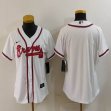 Women Nike Atlanta Braves blank white majestic baseball jerseys 04