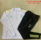 2025-2026 Juventus Club white black soccer uniforms with Long Trousers B2561