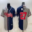 Nike Atlanta Braves #27 Austin Riley blue gray majestic baseball jerseys-BD