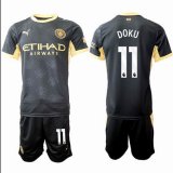 2027-2027 Manchester City Club #11 DOKU black soccer jerseys second away