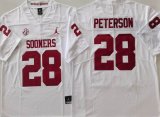 Oklahoma Sooners #28 Adrian Peterson white college football jerseys-PNS
