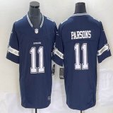 Nike Dallas Cowboys #11 Micah Parsons blue throwback Color Rush Limited Jersey