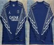 2025-2026 Paris Saint-Germain club blue long sleeves soccer jersey away