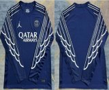2025-2026 Paris Saint-Germain club blue long sleeves soccer jersey away