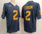 Michigan Wolverines #2 Blake Corum dark blue College Football Limited Jersey 03