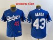 Women Nike Los Angeles Dodgers #43 Anthony Banda blue majestic baseball jerseys