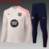 2025-2026 Barcelona club beige navy soccer uniforms with Long Trousers B2517.jpg