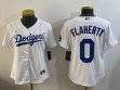 Women Los Angeles Dodgers #0 Jack Flaherty white majestic baseball Jersey